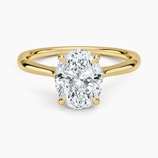 Oval Moissanite Looped Ribbon Gallery Solitaire Engagement Ring