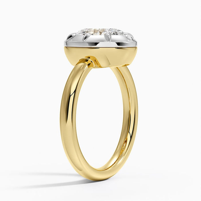 Side view showing the two tone join between halo and shank