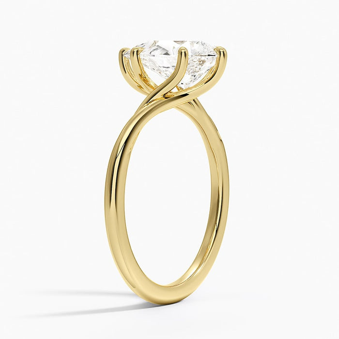 Side view showing the bypass shank sweeping past the pear setting