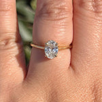 Load image into Gallery viewer, Solid Gold Oval Hidden Halo Bridal Jewelry


