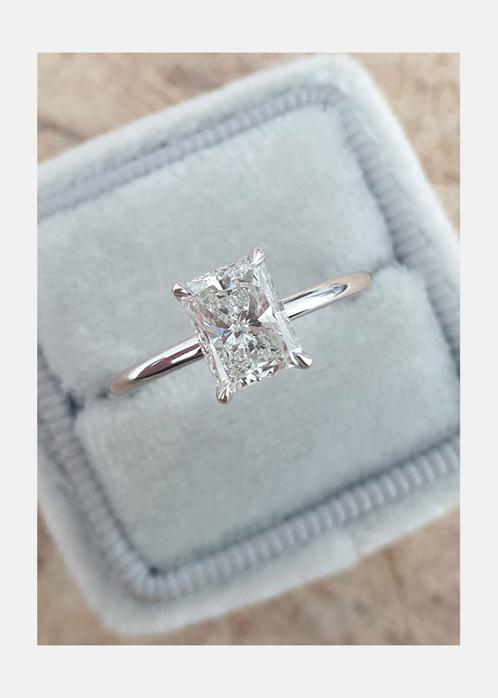 Radiant Cut Moissanite Solitaire Engagement Ring 2 CT to 5 CT - view 4