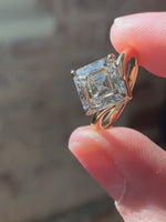Load and play video in Gallery viewer, Handmade East West Asscher Bridal Ring


