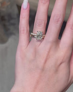 Load and play video in Gallery viewer, Radiant Cut Moissanite Bridal Ring Set – Engagement &amp; Wedding Set for Women