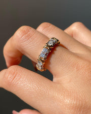 Round Moissanite Band Colorless Moissanite Engagement Band Eternity Moissanite Wedding Band Moissanite Proposal Band Mapple Gems