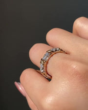 Round Moissanite Band Colorless Moissanite Engagement Band Eternity Moissanite Wedding Band Moissanite Proposal Band Mapple Gems